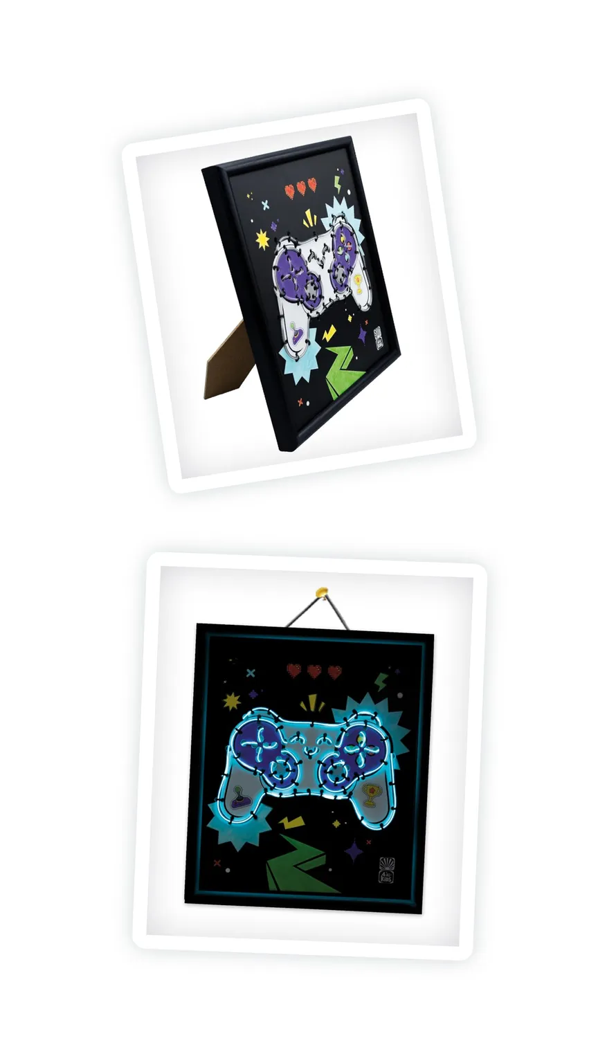 Buki FK016 Neon-Rahmen Gamepad Bastelset 3 Modi 20,5x23,5 cm