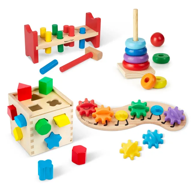 Melissa & Doug Classic Rainbow Lernspielzeug Holz Set 4-teilig