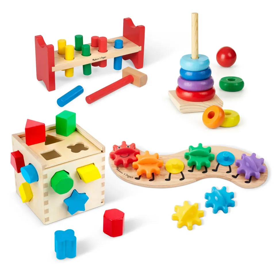 Melissa & Doug Classic Rainbow Lernspielzeug Holz Set 4-teilig