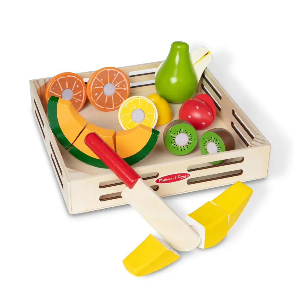 Melissa & Doug Cutting Fruit Spiellebensmittel Holz 17-tlg zählend