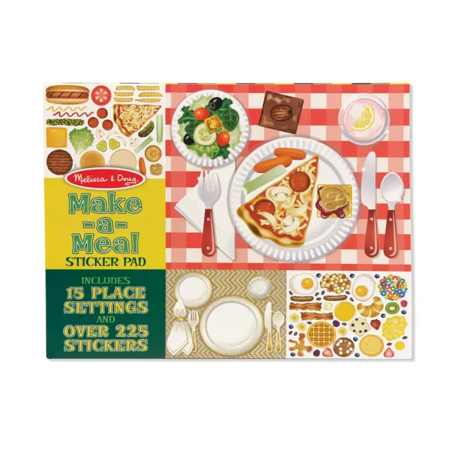 Melissa & Doug Make-a-Meal Stickerbuch Essen 225 Sticker