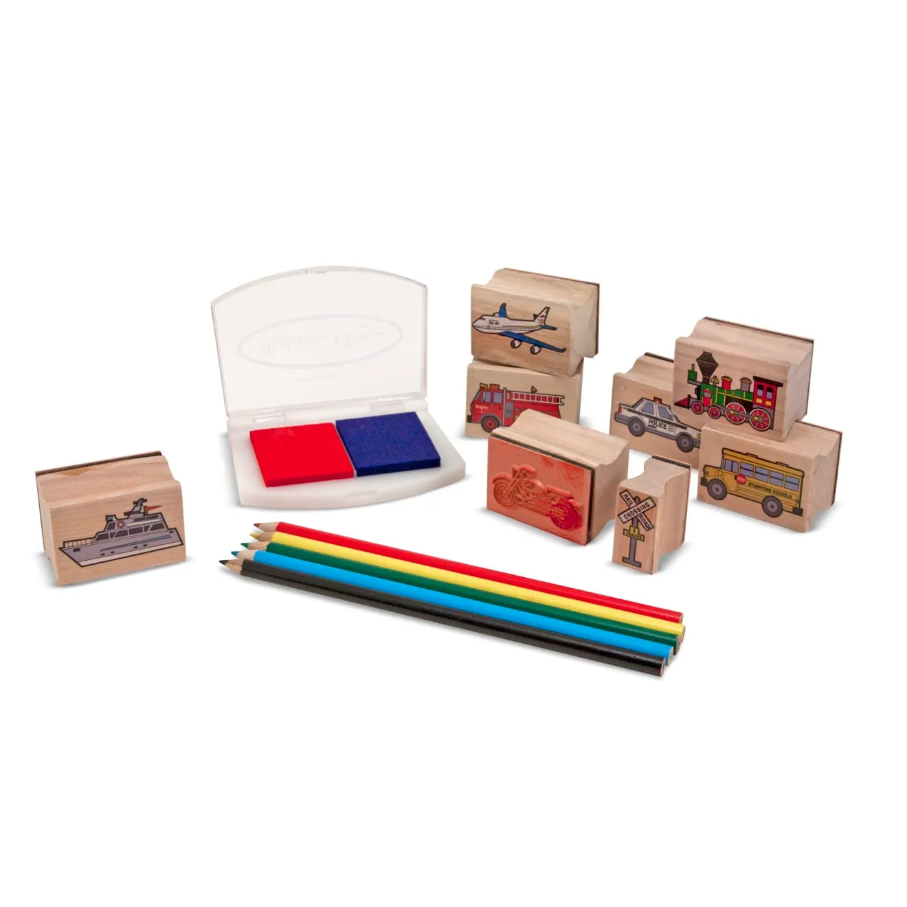 Melissa & Doug Wooden Stamp Set Stempelset Fahrzeuge