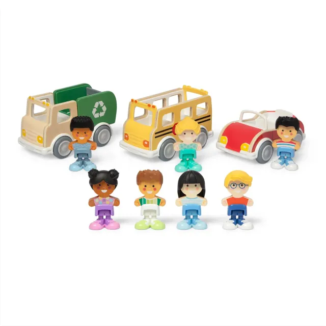 Melissa & Doug Cheery Lane Fahrzeug-Bundle 7 Figuren
