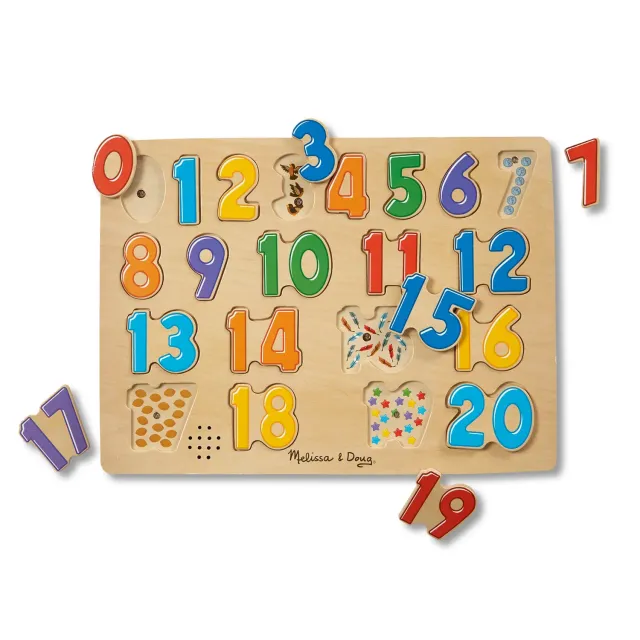 Melissa & Doug Zahlen Soundpuzzle 21 Teile Holz ab 3 Jahre