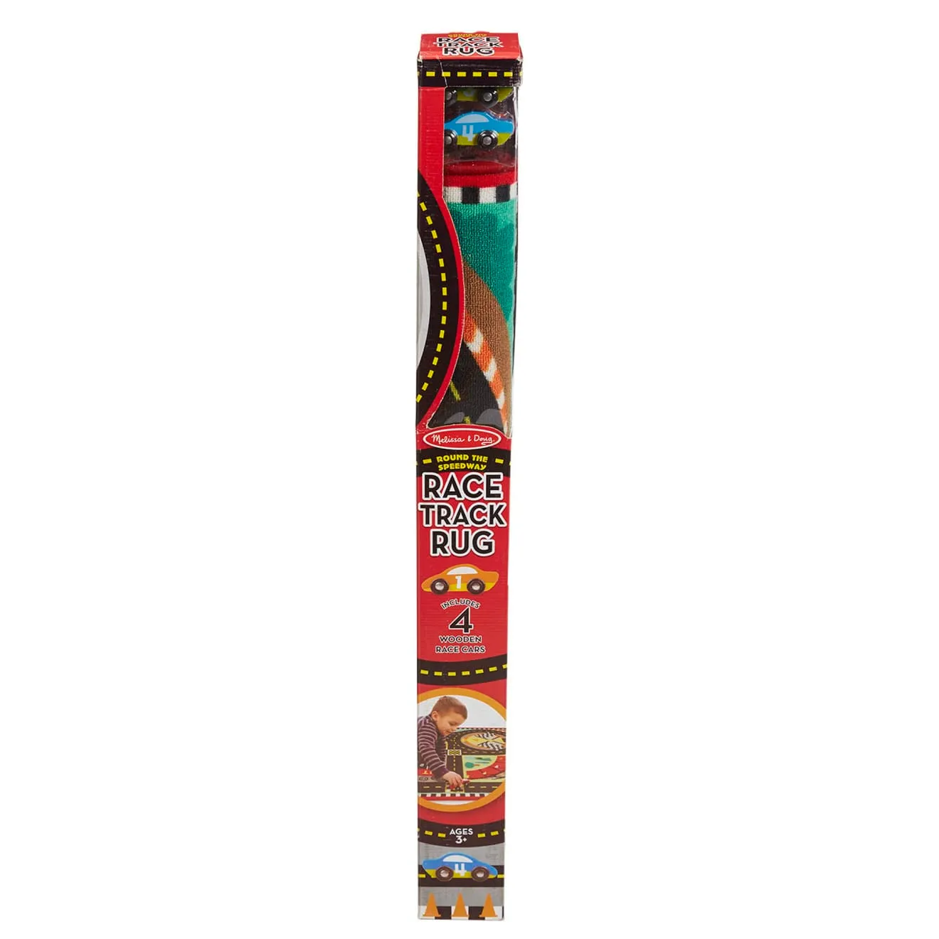 Melissa & Doug Speedway Rennteppich Spielteppich mit 4 Autos
