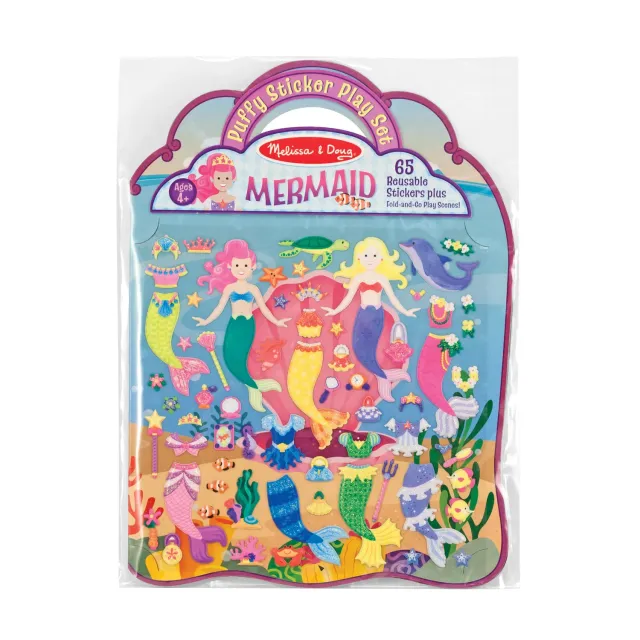 Melissa & Doug Mermaid Puffy Sticker Set 65 Sticker wiederverwendbar
