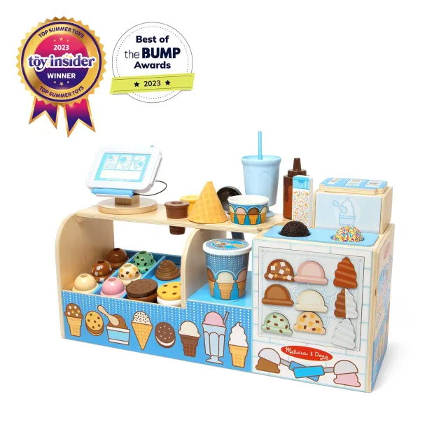 Melissa & Doug Cool Scoops Eisdiele Holz 42 Teile Eisladen