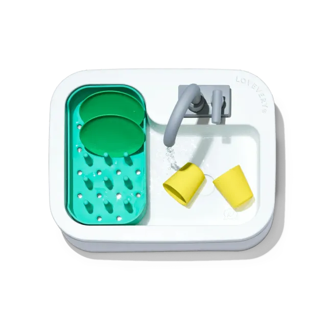 Lovevery Super Sustainable Sink Spielküche Becken mit Abtropfgitter
