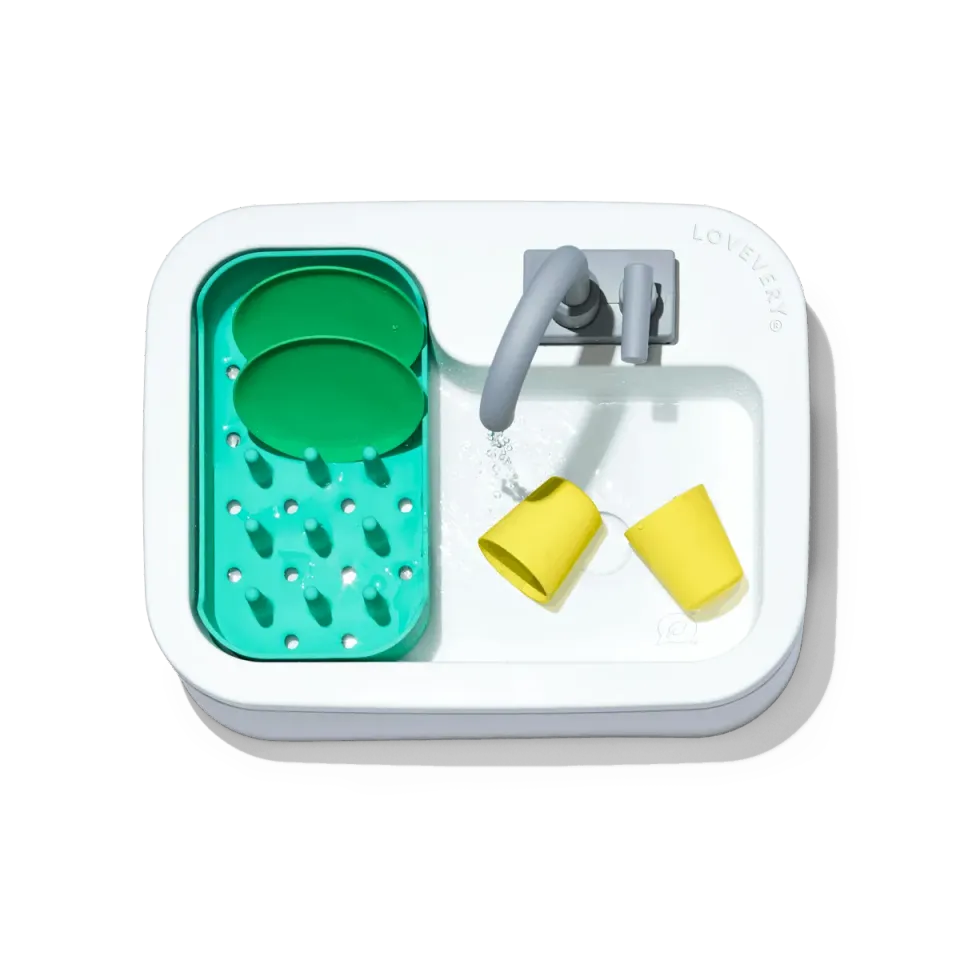 Lovevery Super Sustainable Sink Spielküche Becken mit Abtropfgitter