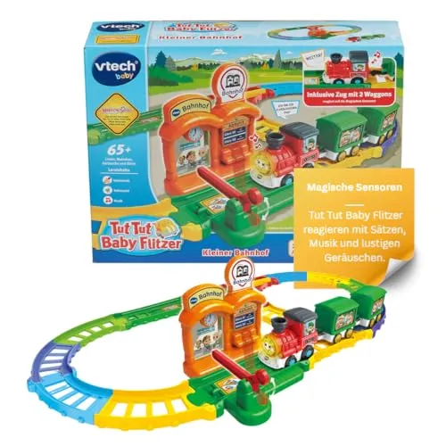 VTech Tut Tut Baby Flitzer Bahnhof Spielset mit Zug + Waggons