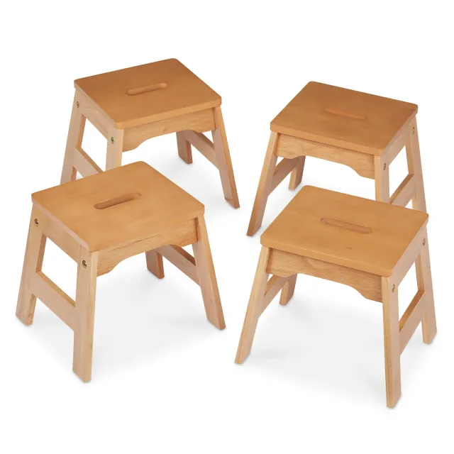 Melissa & Doug Wooden Stools Kinderhocker Holz 4er-Set stapelbar