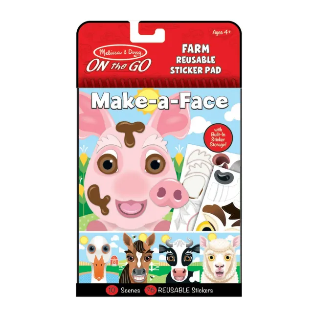 Melissa & Doug Make-a-Face Farm Stickerbuch Bauernhof 76 Sticker