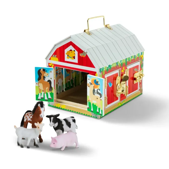 Melissa & Doug Latches Barn Spielscheune Holz mit Tieren ab 3 J.