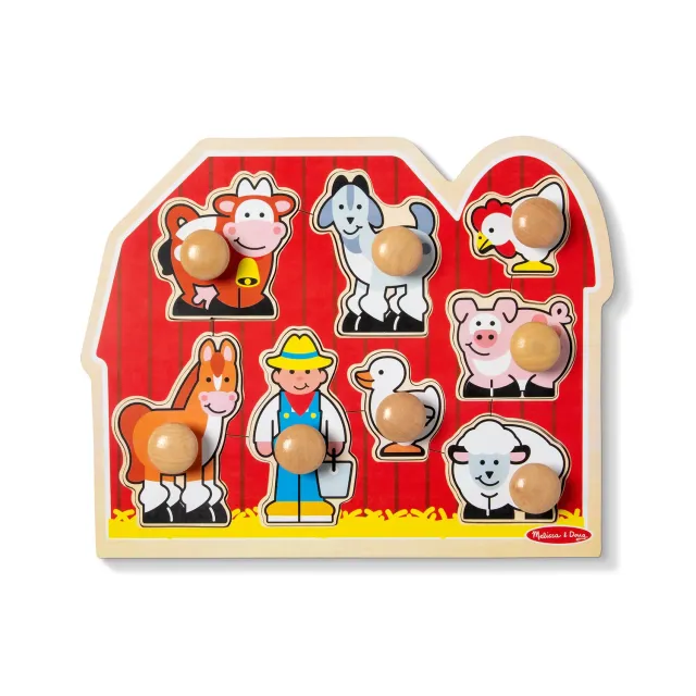 Melissa & Doug Farm Friends Knobbelpuzzle Holz 8 Teile