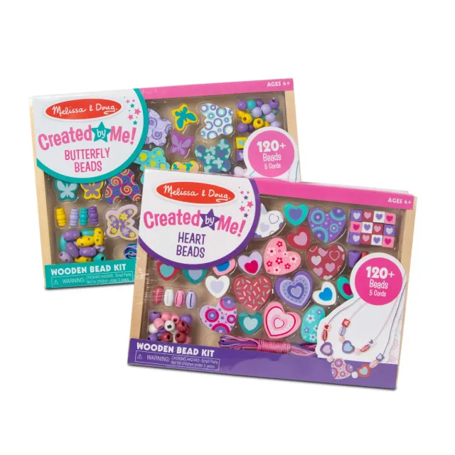 Melissa & Doug Herzen Schmetterling Holzperlen Set 2er