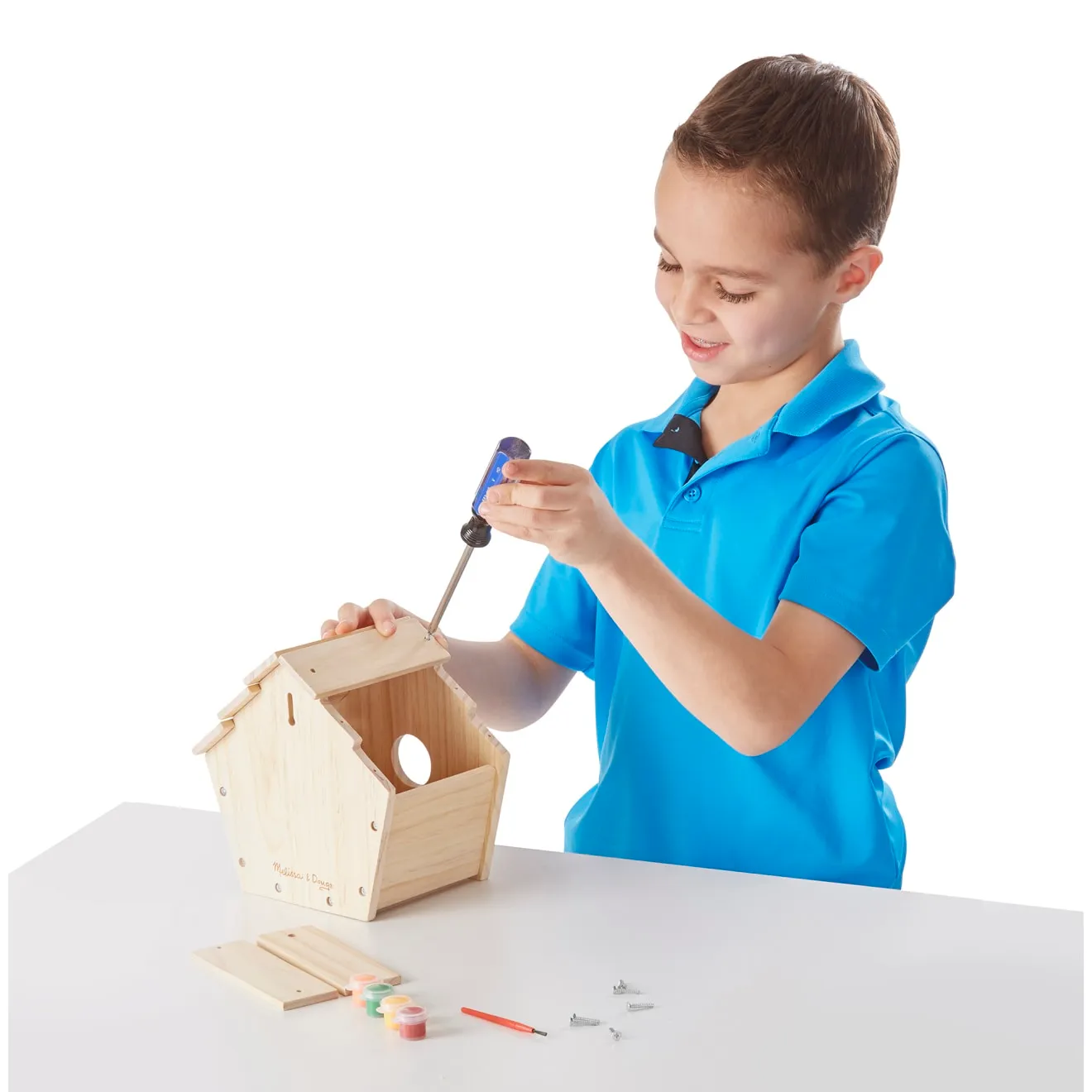 Melissa & Doug Vogelhaus Bastelset Holz zum Bemalen