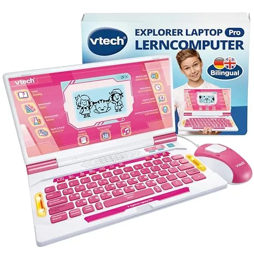 VTech Explorer Laptop Pro Pink Lerncomputer 164 Spiele QWERTZ