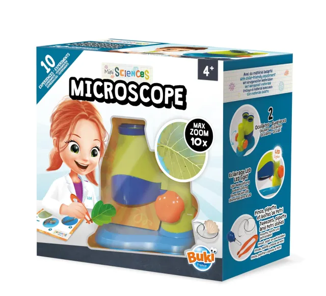Buki Mini Sciences 9003 Mikroskop Weiß für Kinder ab 4