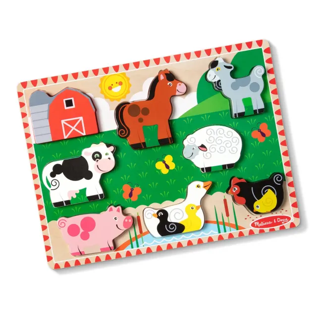 Melissa & Doug Farm Animals Holzpuzzle 8 Teile Bauernhof
