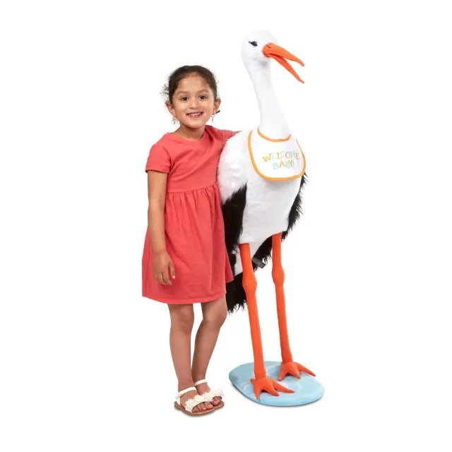 Melissa & Doug Storch Plüschtier stehend weiß 90 cm