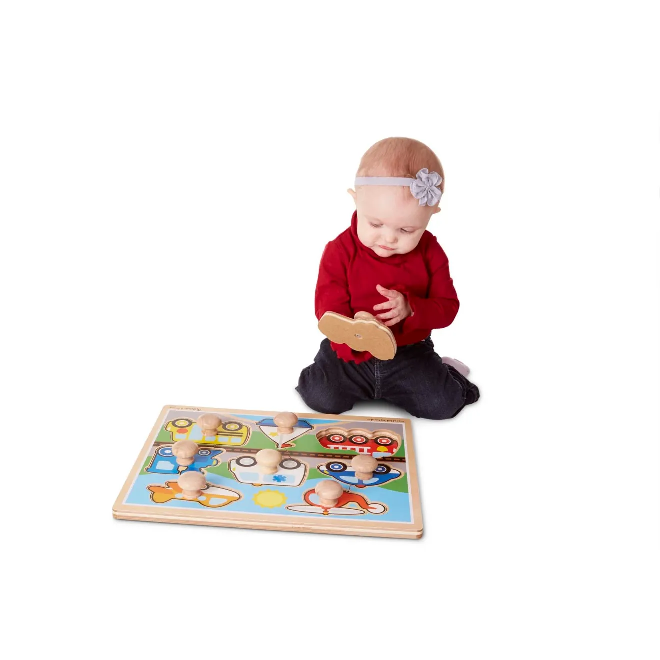 Melissa & Doug Vehicles Jumbo Knob Puzzle Holz 8-tlg