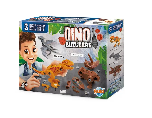 Buki 2136 Dinosaurier Bausatz 3er-Set beweglich ab 4 Jahre