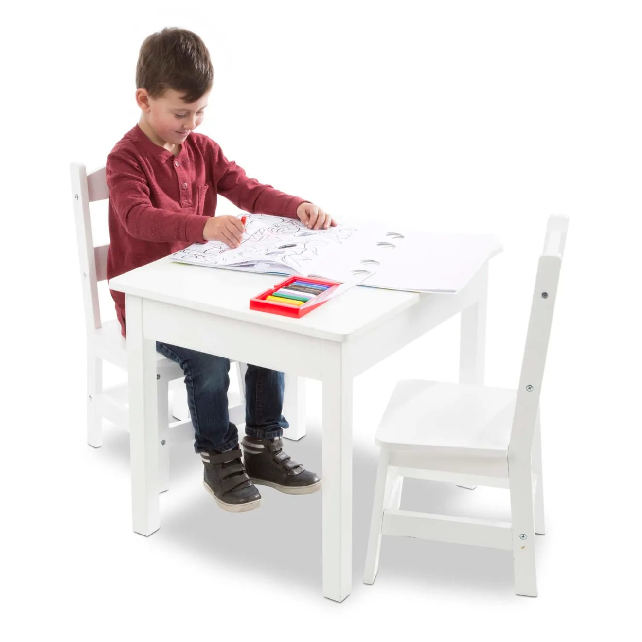 Melissa & Doug Wooden Table & Chairs Kindertisch Weiß Holz