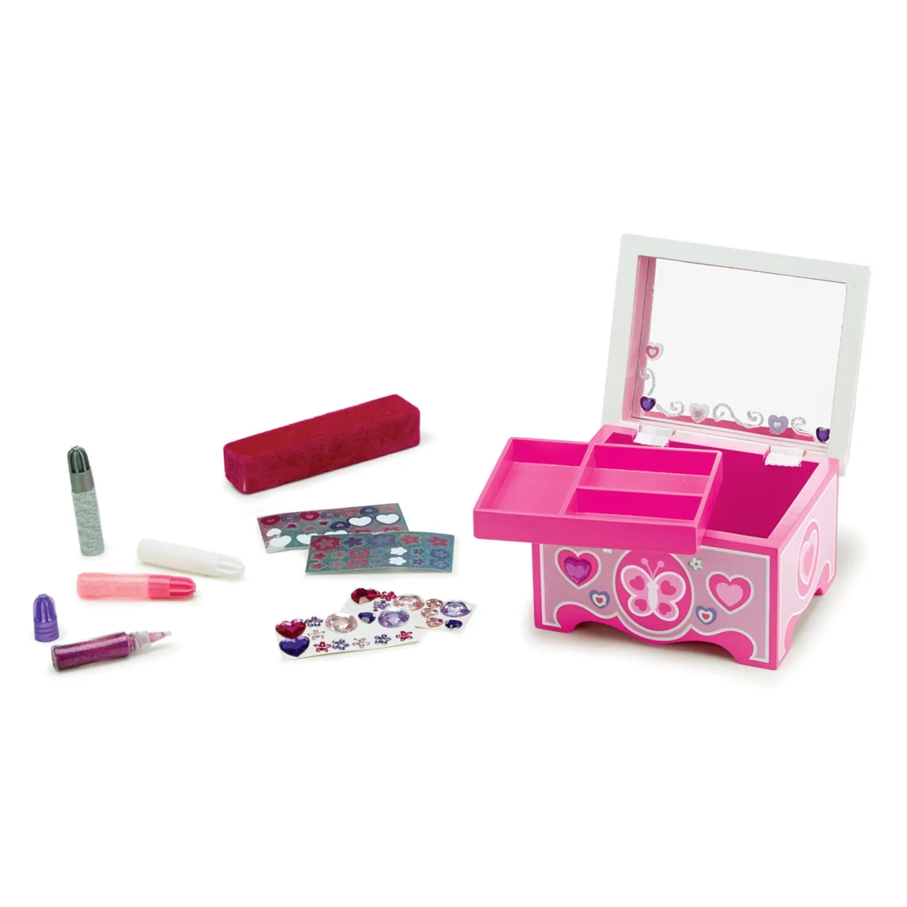 Melissa & Doug Created by Me Schmuckkästchen Bastelset Holz rosa