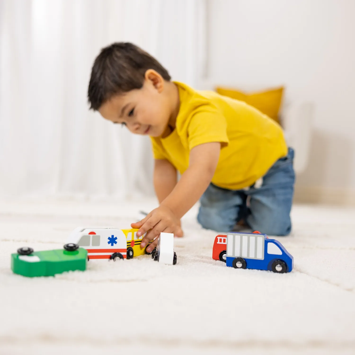 Melissa & Doug Town Vehicles Holzfahrzeuge Set 9-teilig