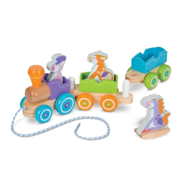 Melissa & Doug First Play Bauernhof Holz-Ziehzug 6-tlg ab 18 Monaten