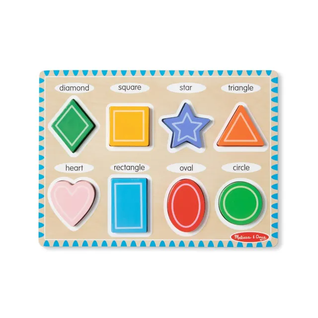 Melissa & Doug Shapes Holzpuzzle 8 Teile Formen Steckpuzzle
