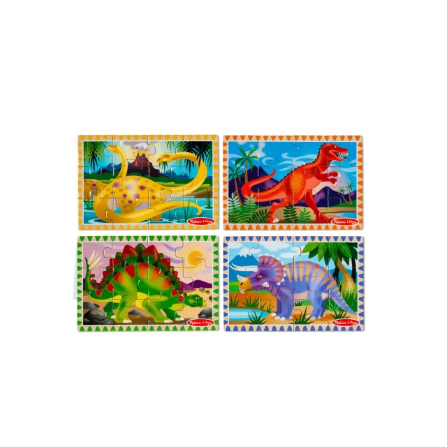 Melissa & Doug Puzzles in a Box Dinosaurier Holzpuzzle 4er