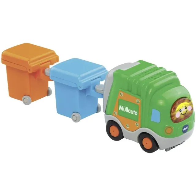 VTech Tut Tut Baby Flitzer Müllauto Spielauto grün mit Tonnen