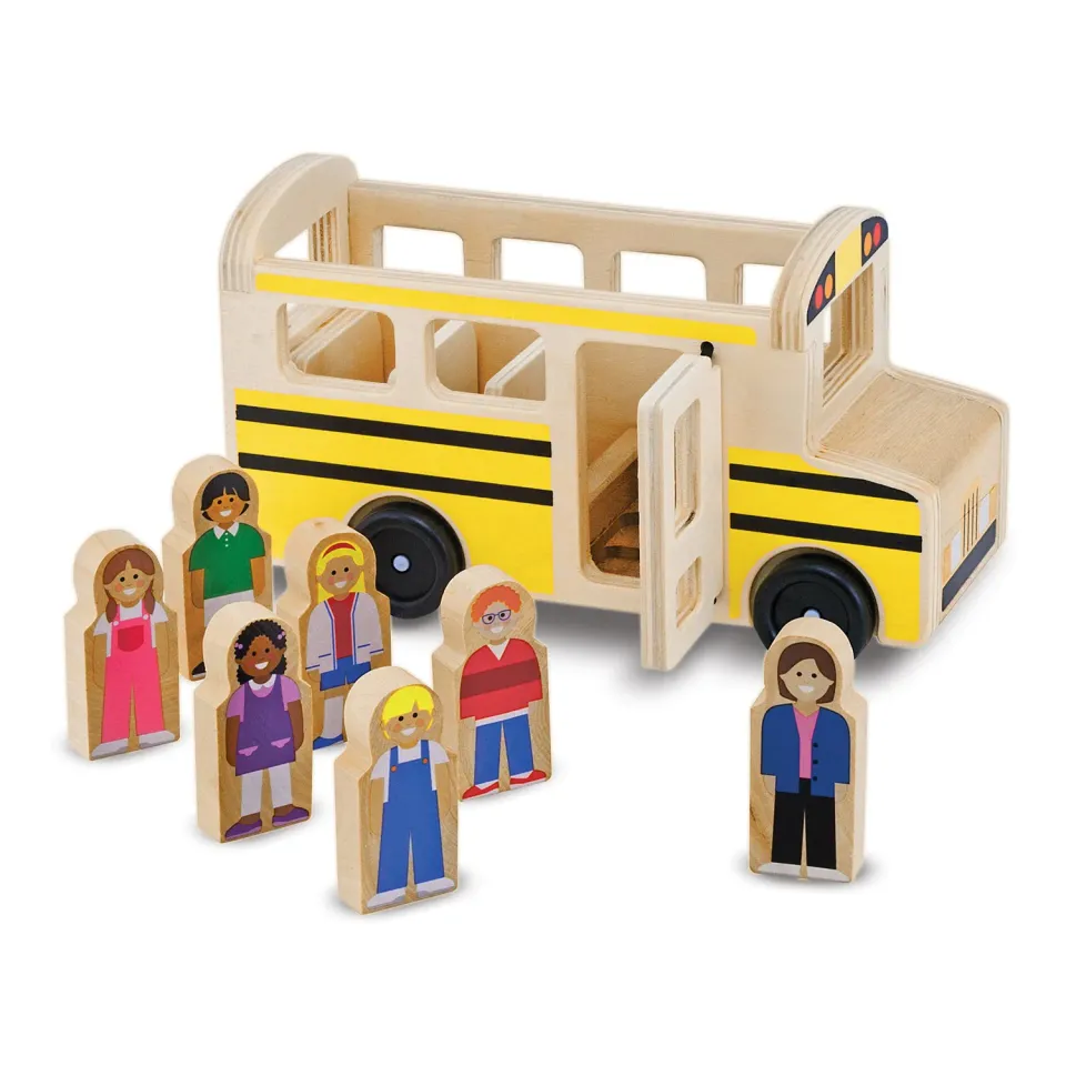 Melissa & Doug Wooden School Bus Schulbus Holz 8-teilig
