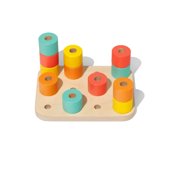 Lovevery Play Kits Wooden Stacking Pegs Steckperlen 12er Holz