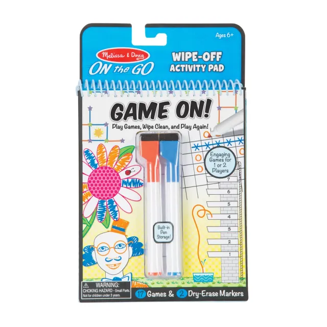 Melissa & Doug Game On Wipe-Off Activity Pad Reisespiel ab 6 Jahren