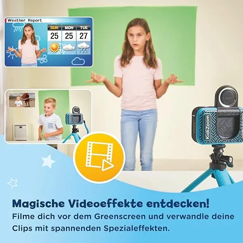 VTech Kidizoom Video Studio HD Kinderkamera blau mit Greenscreen