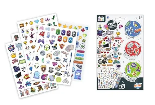 Buki France FK019 Gaming Aufkleber Set 200 Stück silber