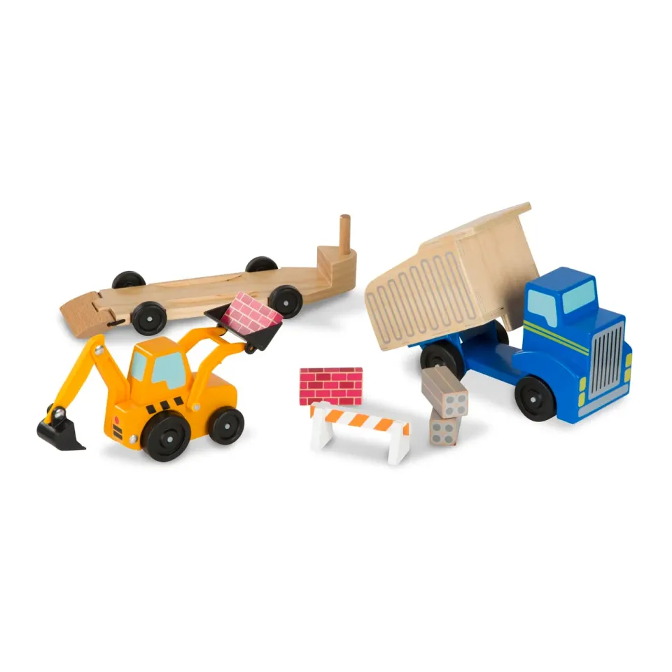 Melissa & Doug Dump Truck & Loader Kipplaster Holz 8-teilig