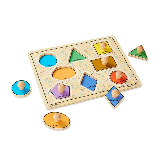 Melissa & Doug Deluxe Steckpuzzle Formen Holz 8-teilig