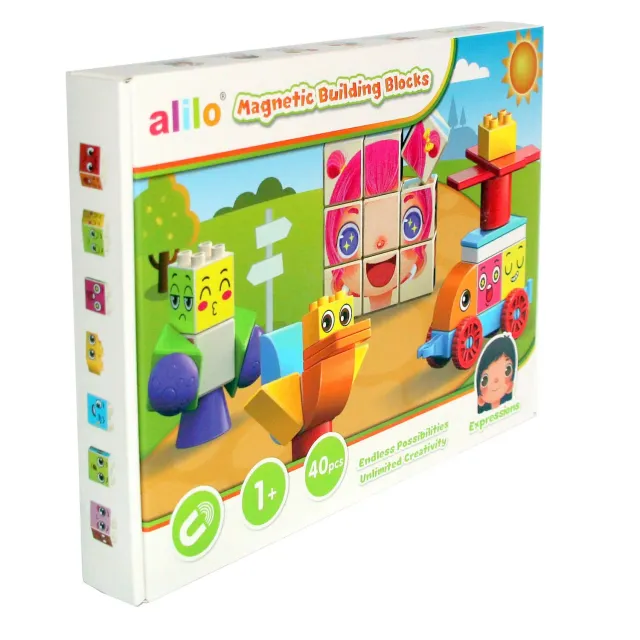 Alilo Magnetbausteine Emotionen 40 Teile magnetisch bunt