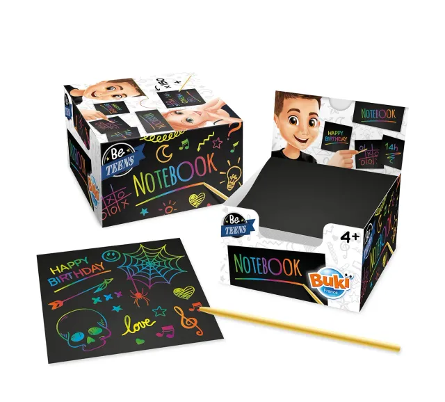 Buki NB001 Kratzpapier-Notizblock 150 Blätter Regenbogen