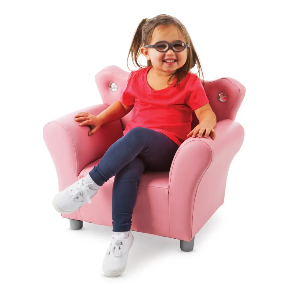 Melissa & Doug Kindersessel rosa Kunstleder Krone bis 45 kg
