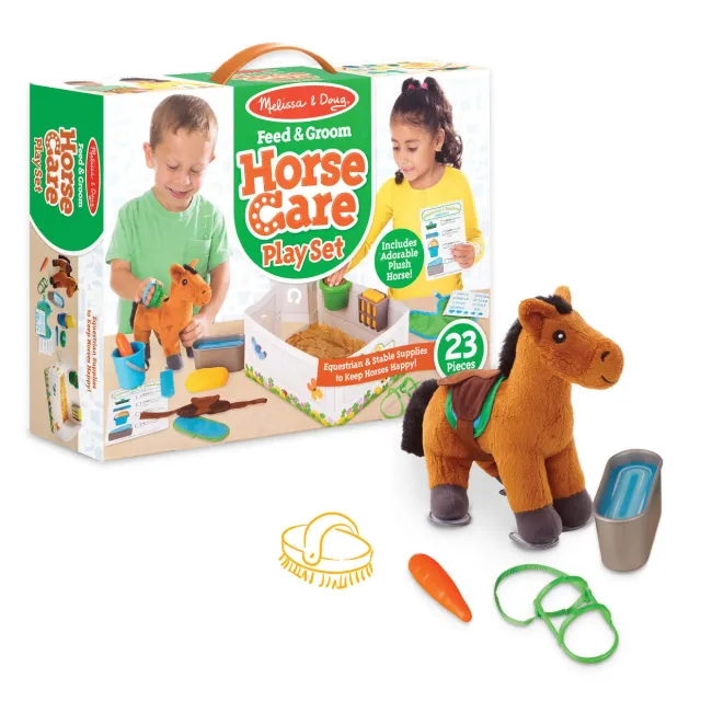 Melissa & Doug Feed & Groom Pferde-Pflegeset Plüschpferd