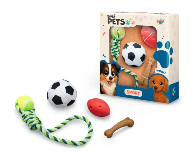 Buki Pets PET001 Hundespielzeug-Set 4-teilig Sport