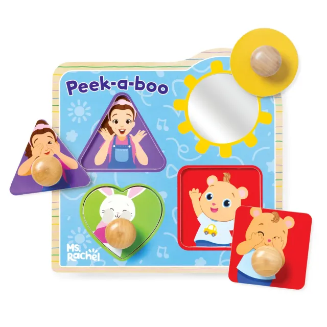Melissa & Doug Ms. Rachel Peek-a-Boo Steckpuzzle Holz 4 Teile