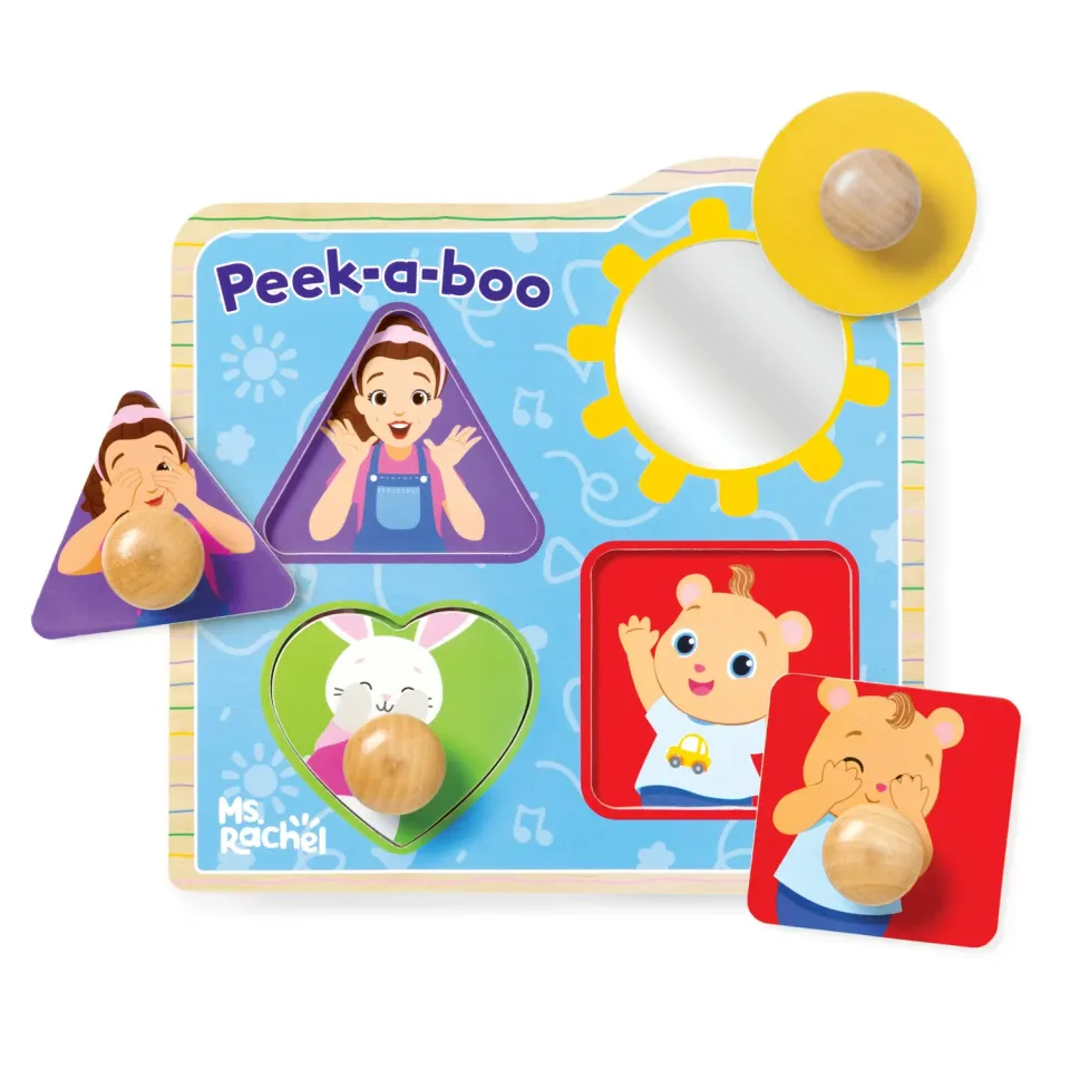 Melissa & Doug Ms. Rachel Peek-a-Boo Steckpuzzle Holz 4 Teile