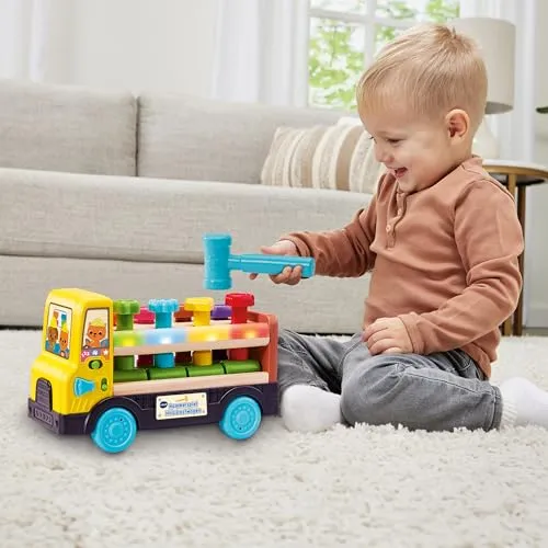 VTech Holz-Lastwagen Hammer Lernspielzeug mit Licht