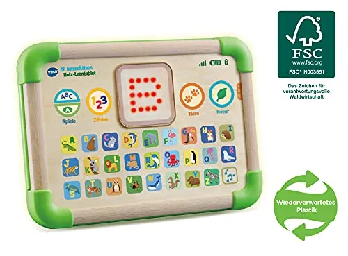 VTech Holz-Lerntablet interaktiv FSC ab 1 Jahr 26 Tasten