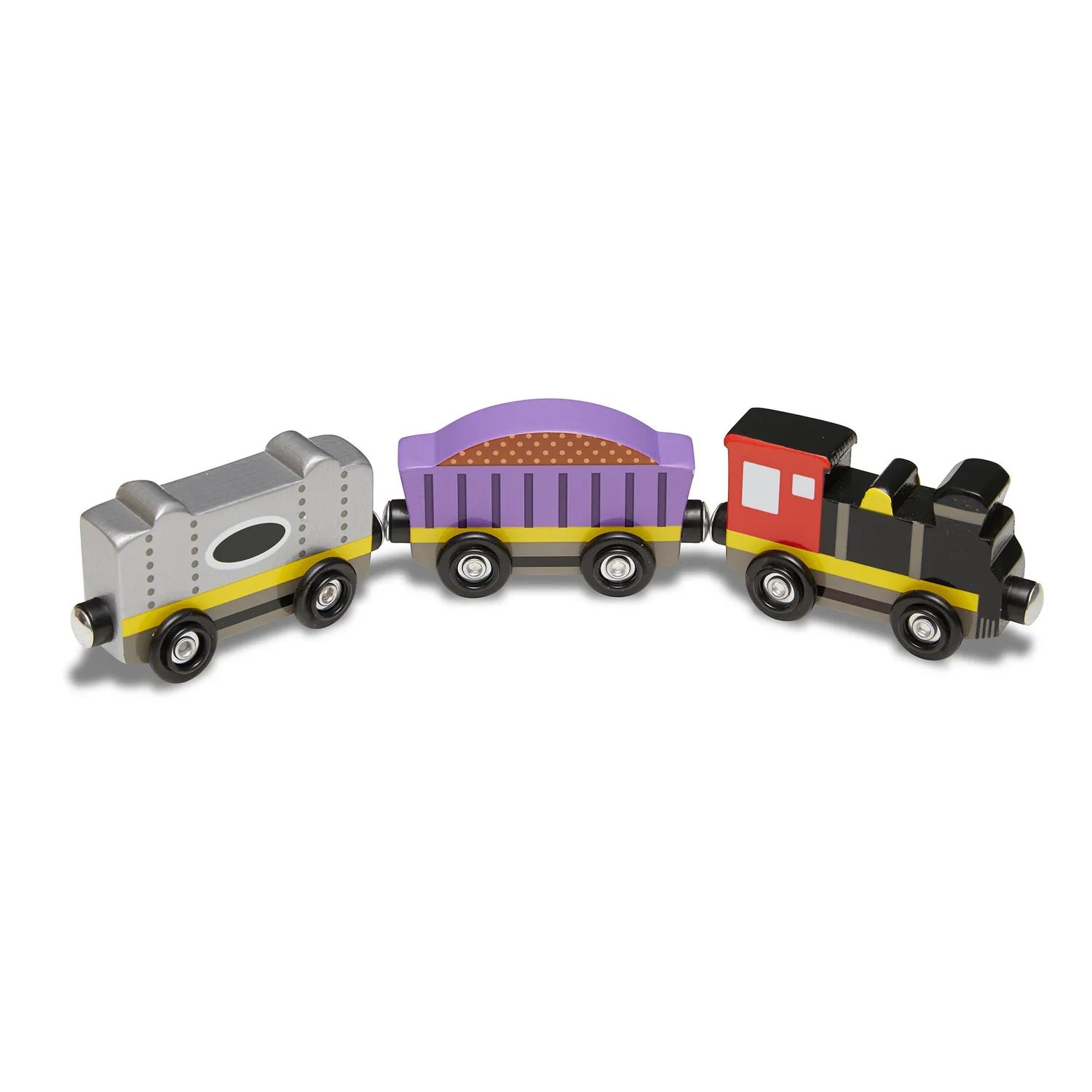Melissa & Doug Magnetic Wooden Train Cars Holzeisenbahn 8-teilig
